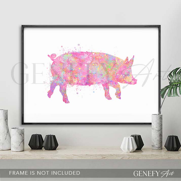 Pig Watercolour Print