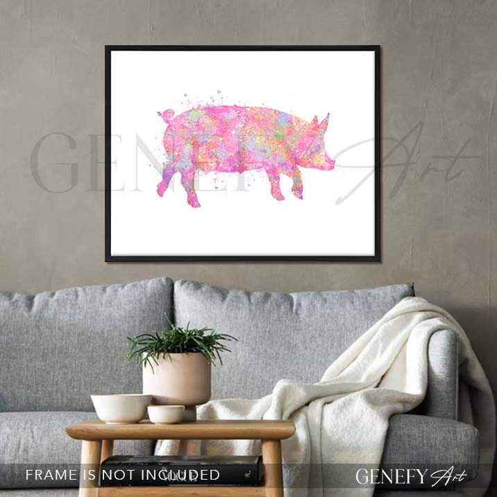 Pig Watercolour Print