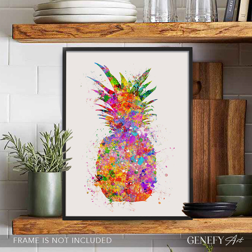 Pineapple Watercolour Print - Genefy Art