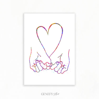Pinky Promise Watercolour Art Print