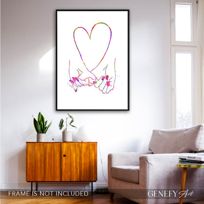 Pinky Promise Watercolour Art Print