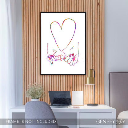 Pinky Promise Watercolour Art Print