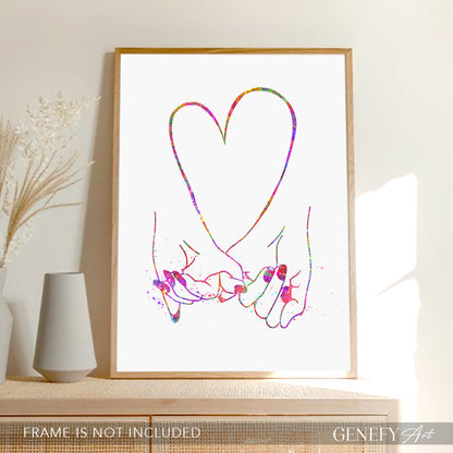 Pinky Promise Watercolour Art Print