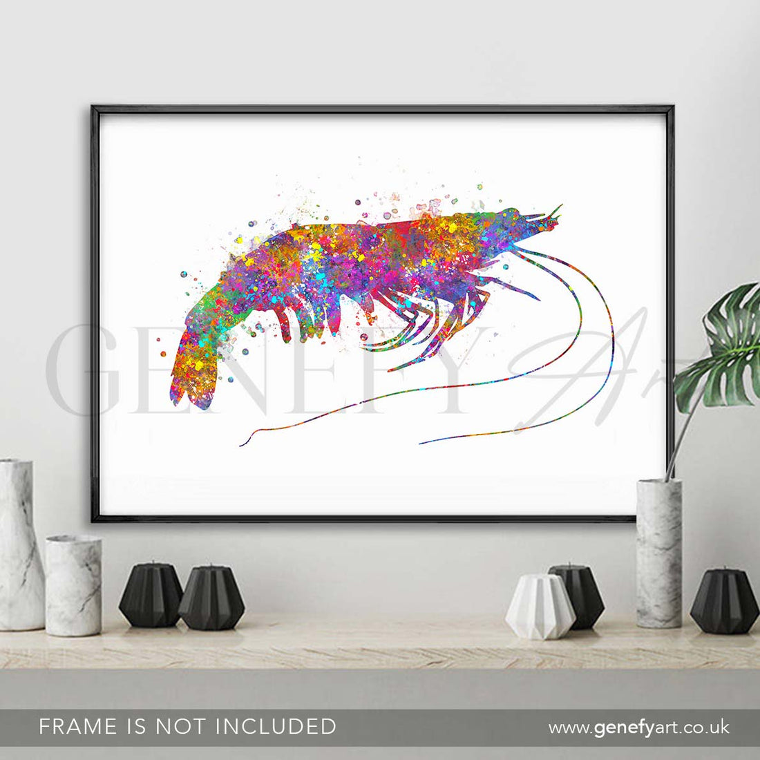 Prawn Watercolour Print - Genefy Art