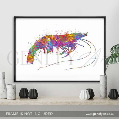 Prawn Watercolour Print - Genefy Art