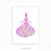 Princess Pastel Watercolour Art Print