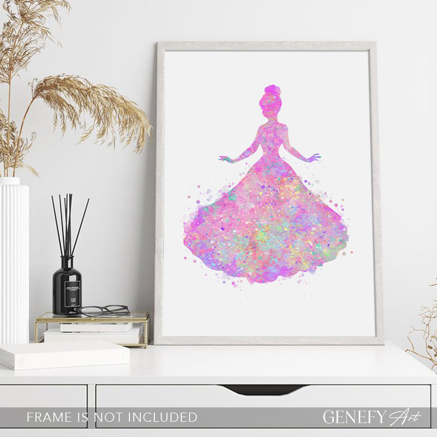 Princess Pastel Watercolour Art Print