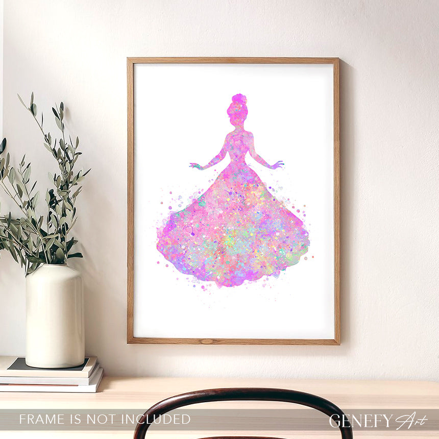 Princess Pastel Watercolour Art Print