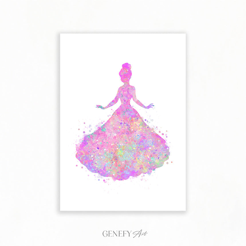 Princess Pastel Watercolour Art Print