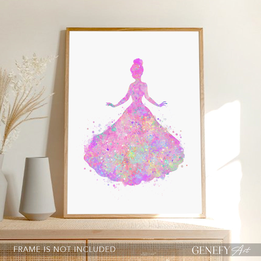 Princess Pastel Watercolour Art Print