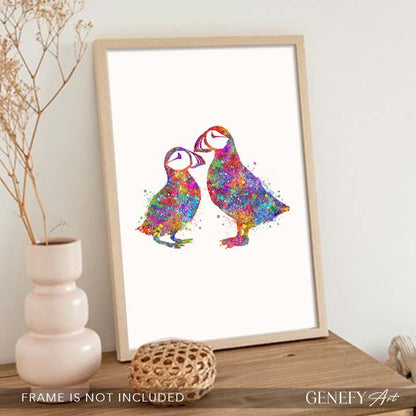 Puffin Bird Watercolour Print