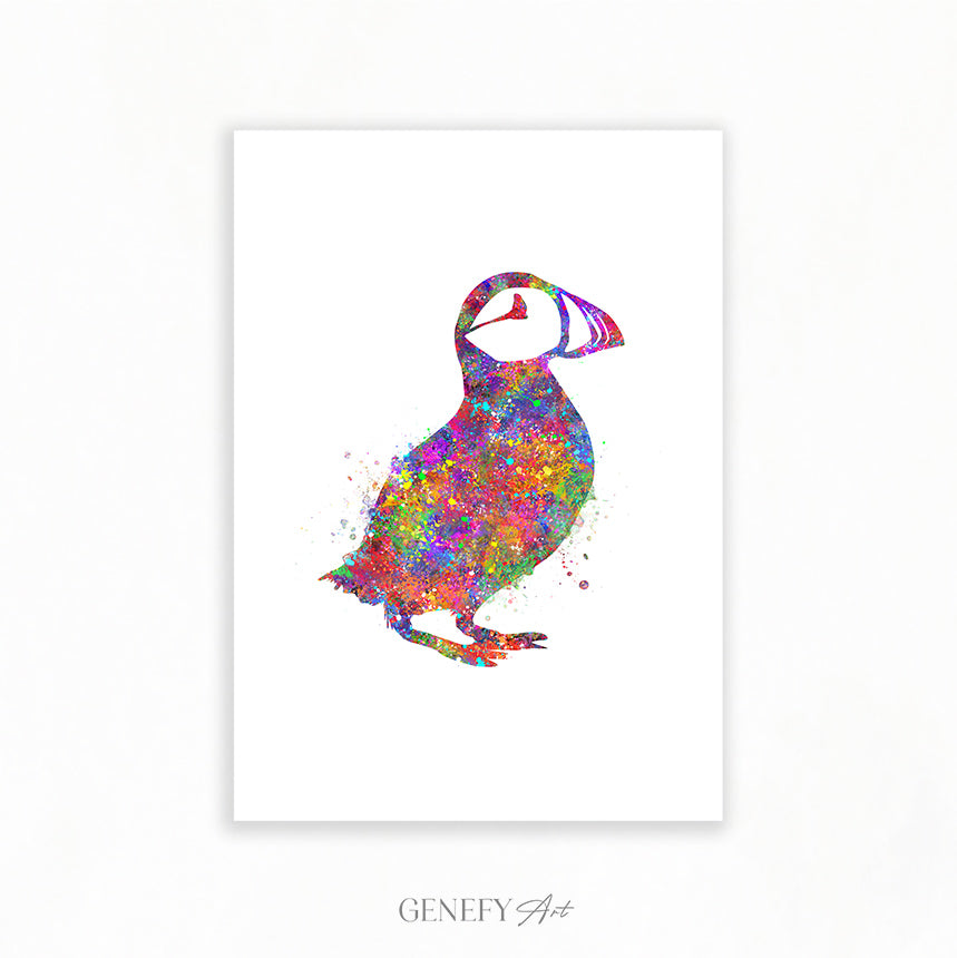 Puffin Bird Watercolour Art Print