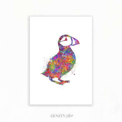 Puffin Bird Watercolour Art Print