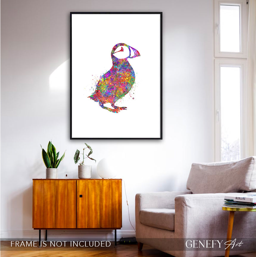 Puffin Bird Watercolour Art Print