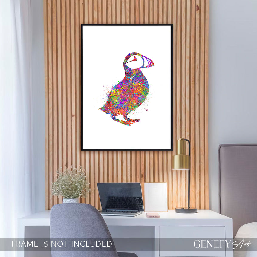 Puffin Bird Watercolour Art Print