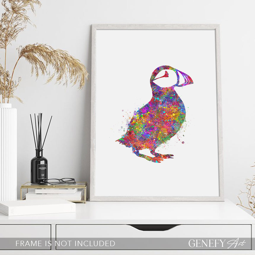 Puffin Bird Watercolour Art Print