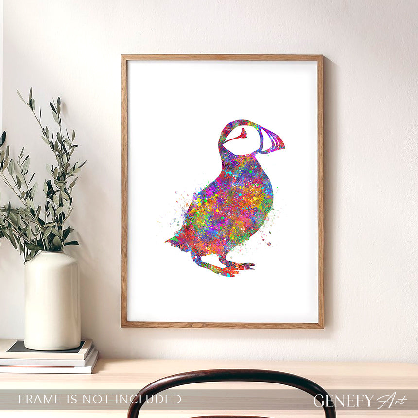 Puffin Bird Watercolour Art Print