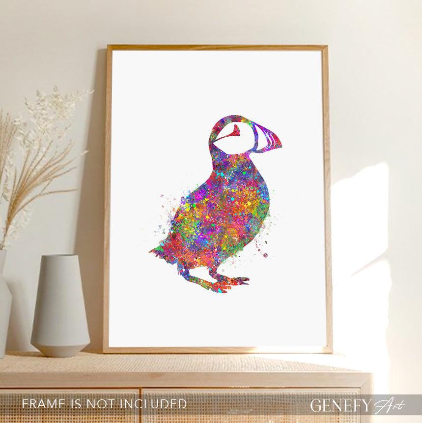 Puffin Bird Watercolour Art Print