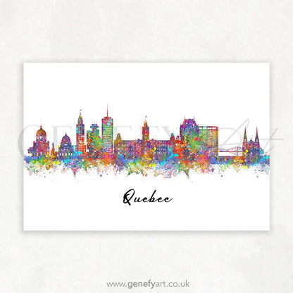 Quebec Skyline Watercolour Print - Genefy Art