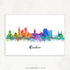 Quebec Skyline Vibrant Watercolour Print - Genefy Art