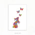 Rabbit and Butterflies Watercolour Print