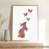 Rabbit and Butterflies Watercolour Print