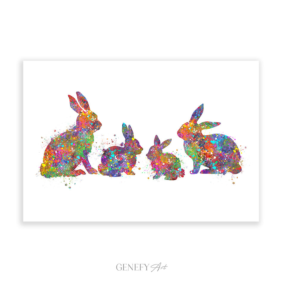Rabbit Family Art Print