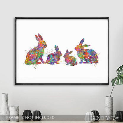 Rabbit Family Art Print