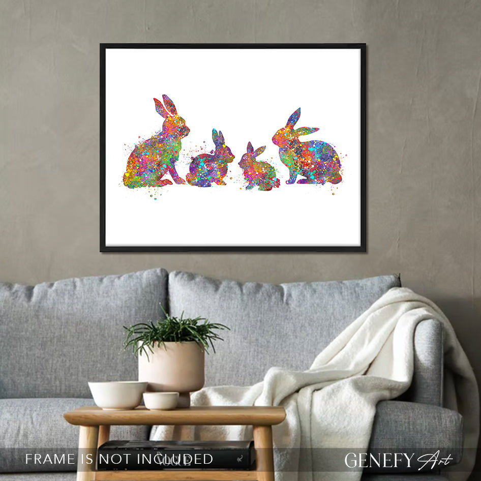 Rabbit Family Art Print