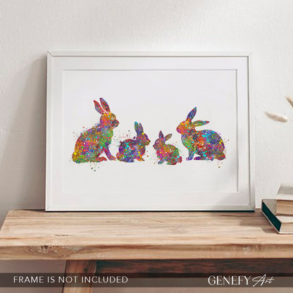 Rabbit Family Art Print