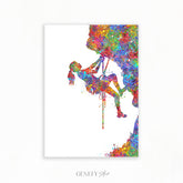 Rock Climbing Watercolour Print - Genefy Art