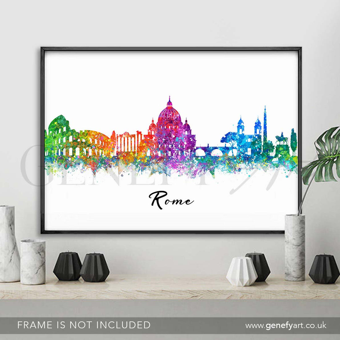 Rome Skyline Watercolour Art Print