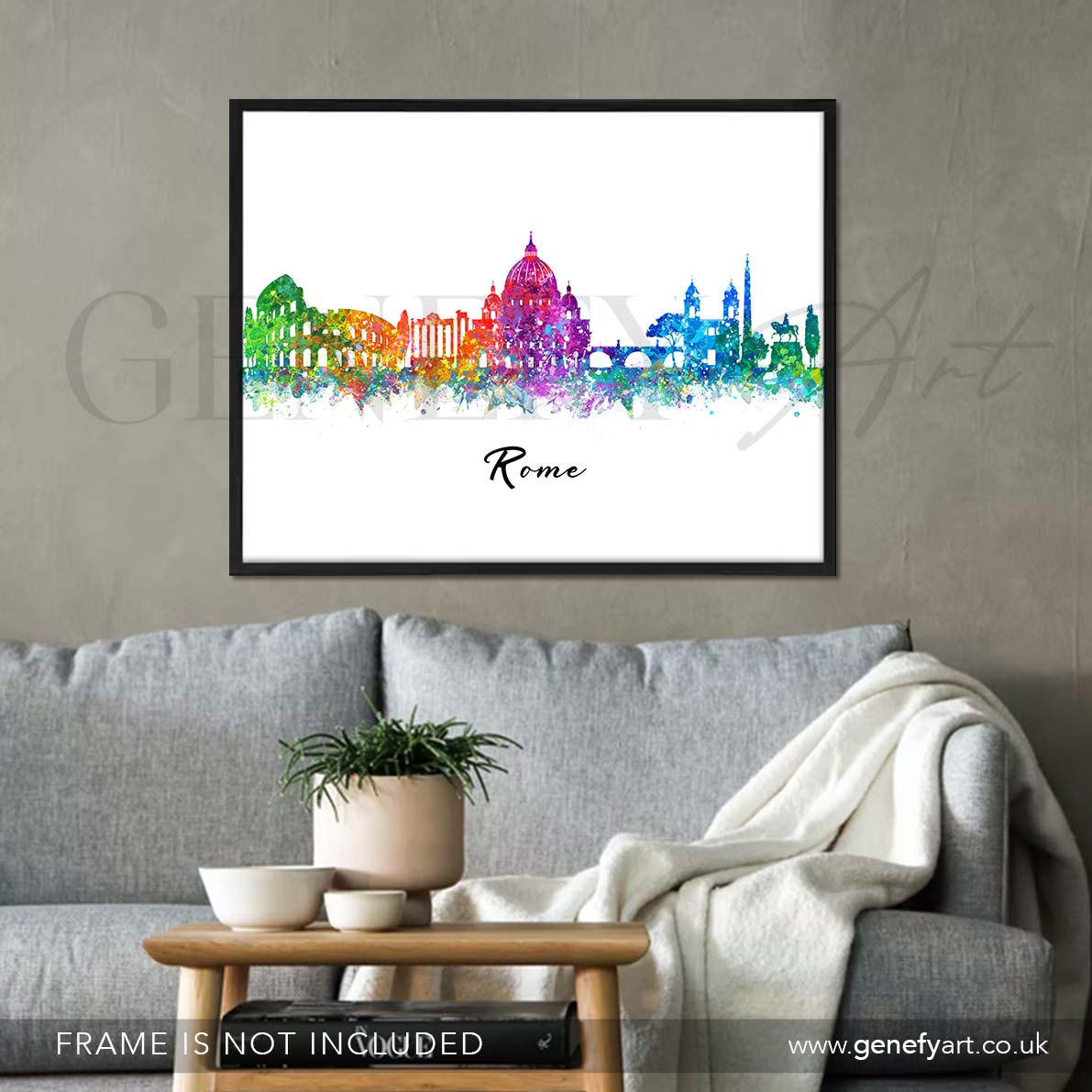 Rome Skyline Watercolour Art Print