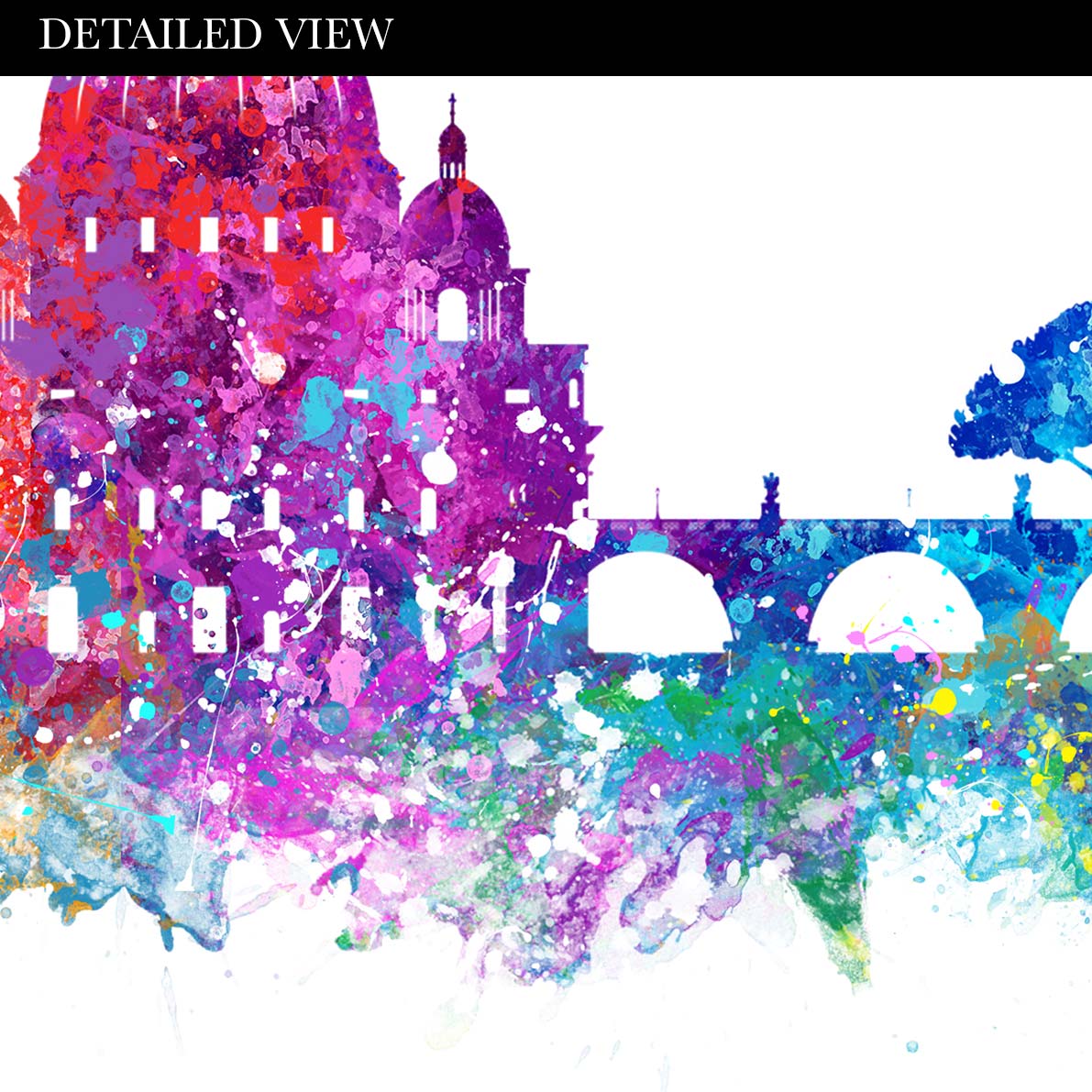 Rome Skyline Watercolour Art Print