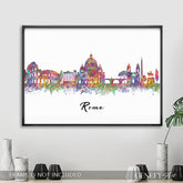 Rome Skyline Watercolour Art Print