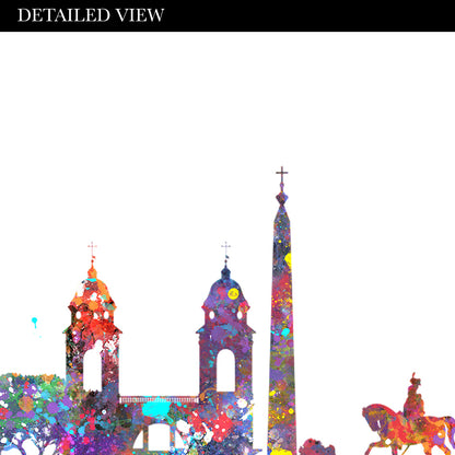 Rome Skyline Watercolour Art Print
