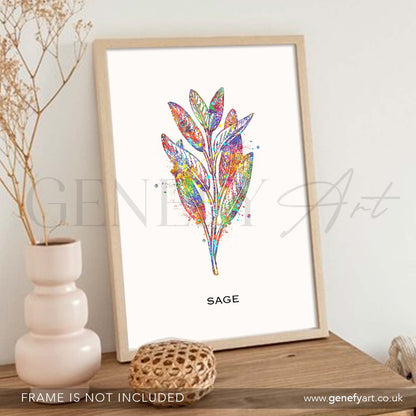 Sage Herb Watercolour Print - Genefy Art