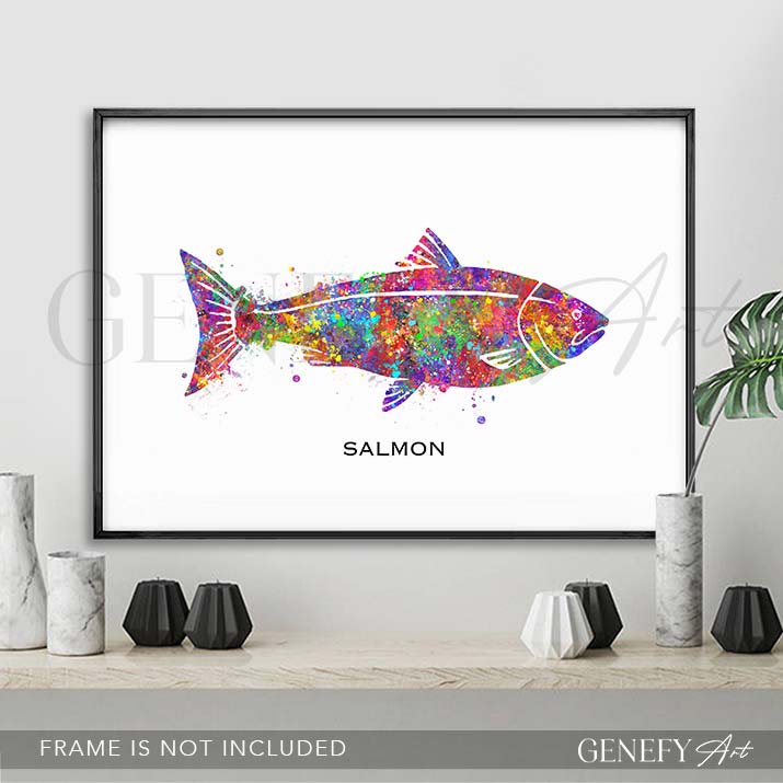Salmon Watercolour Print