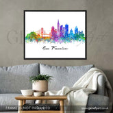 San Francisco Skyline Watercolour Print - Genefy Art