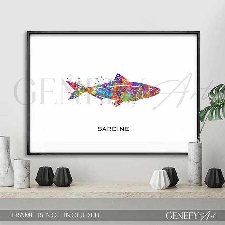 Sardine Fish Watercolour Print