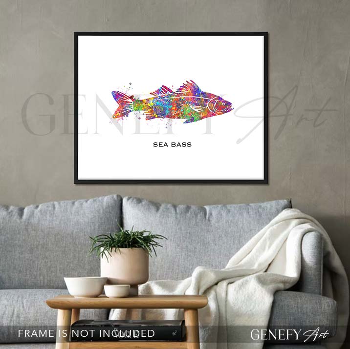 Sea Bass Fish Watercolour Print