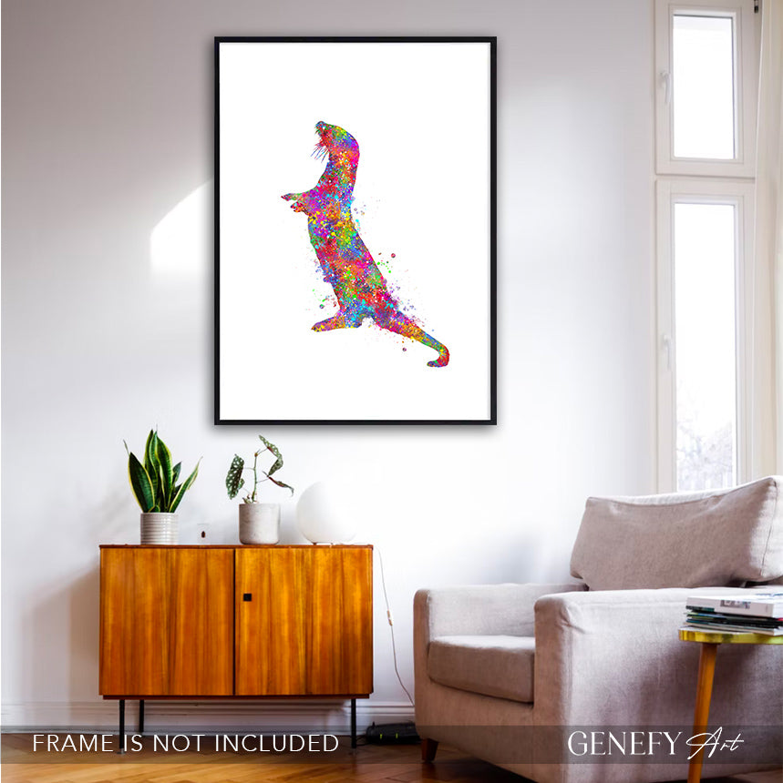Sea Otter Watercolour Art Print
