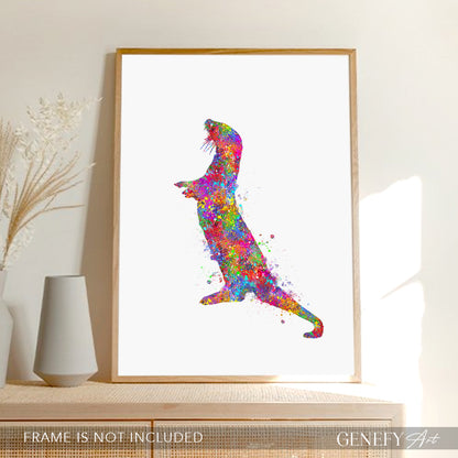 Sea Otter Watercolour Art Print