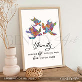 Sea Turtle Family Quote Print - Genefy Art