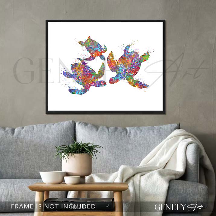 Sea Turtle Family of 3 Print - Genefy Art