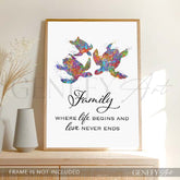 Sea Turtle Family Quote Print - Genefy Art