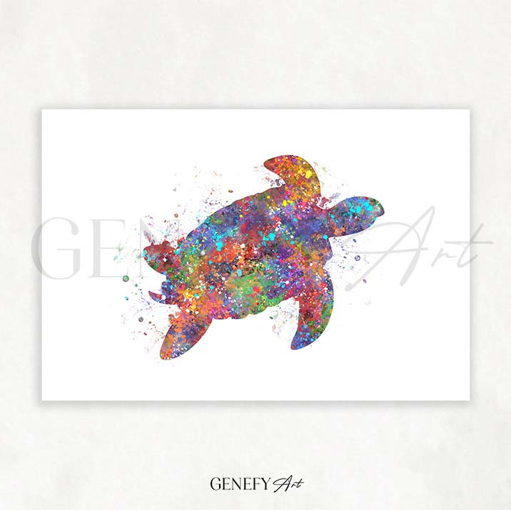 Sea Turtle Watercolour Print - Genefy Art