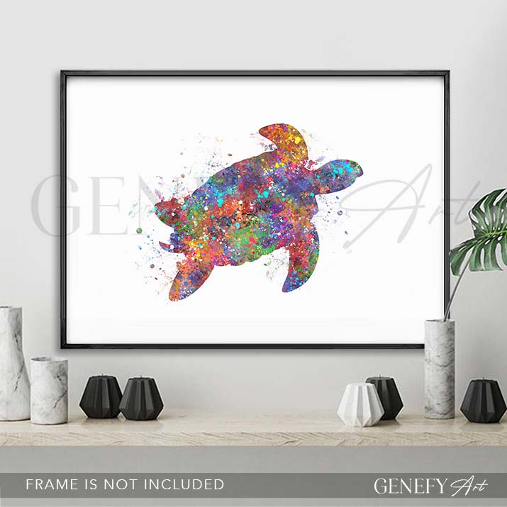 Sea Turtle Watercolour Print - Genefy Art