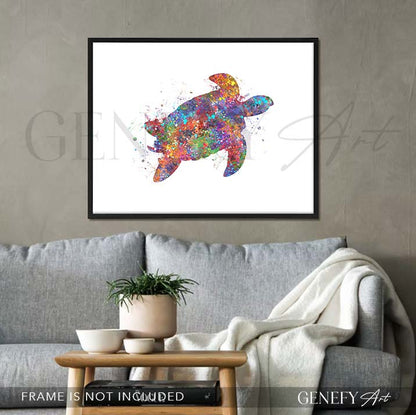 Sea Turtle Watercolour Print - Genefy Art