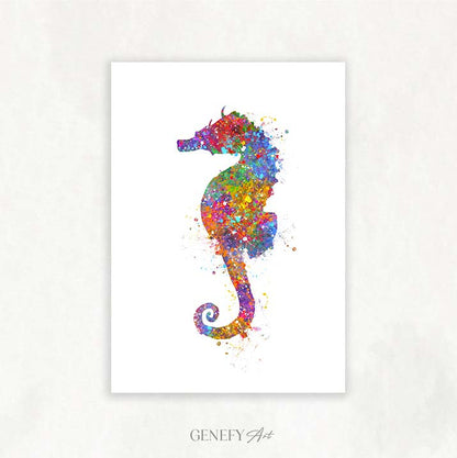 Seahorse Watercolour Print